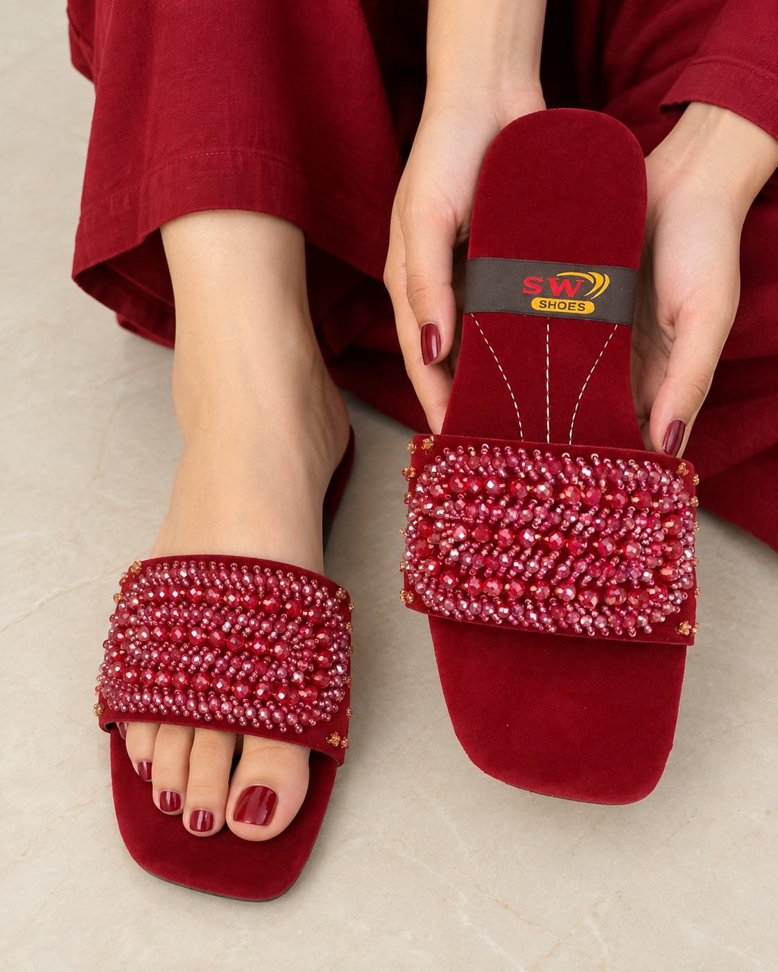 Red Kashmiri Soft Chapal